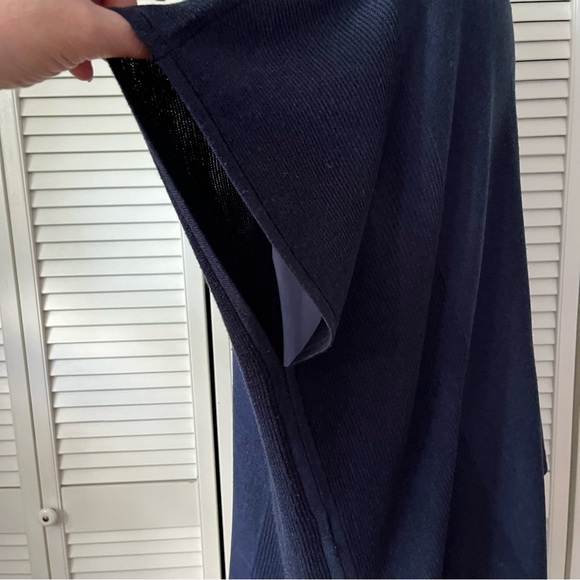 Esprit knit poncho sweater tassel detail Navy - Picture 6 of 11